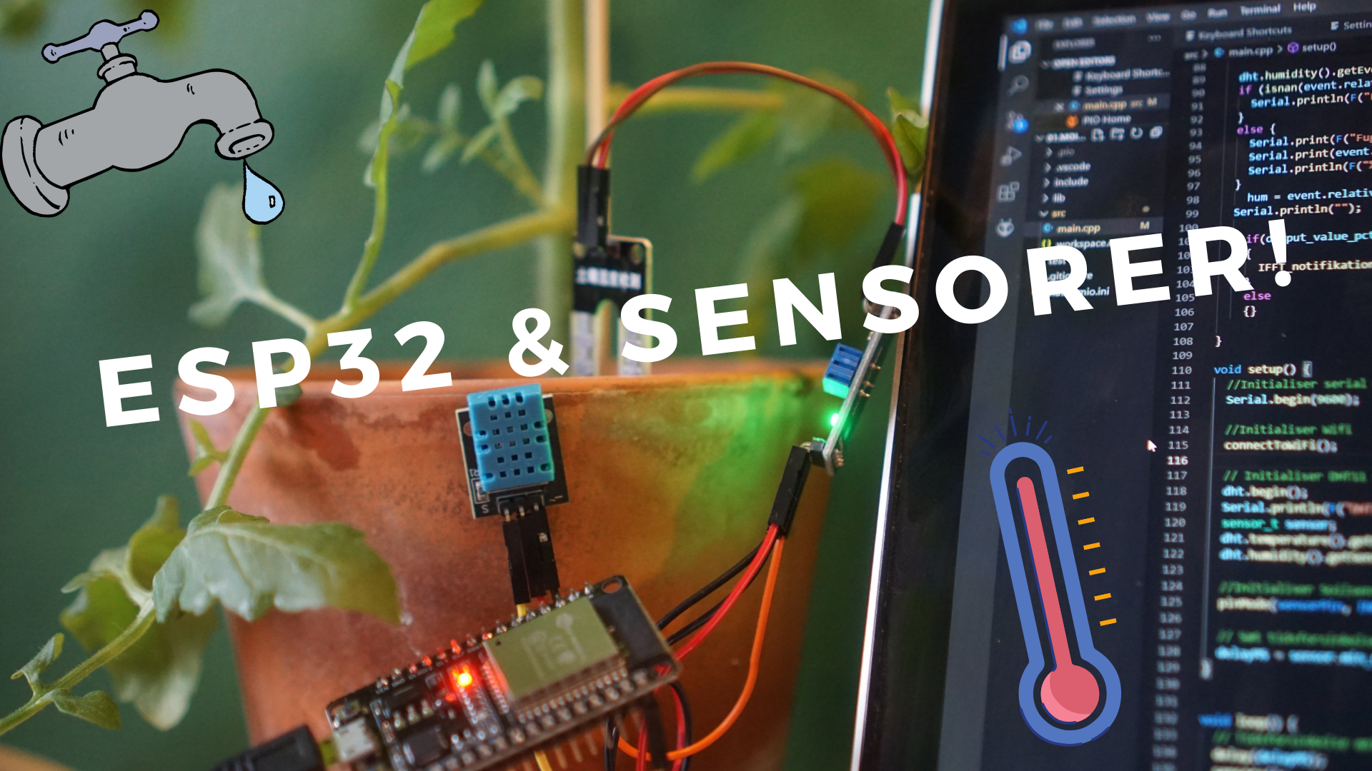 Image of RED PLANTERNE MED ESP32 & IFTTT!