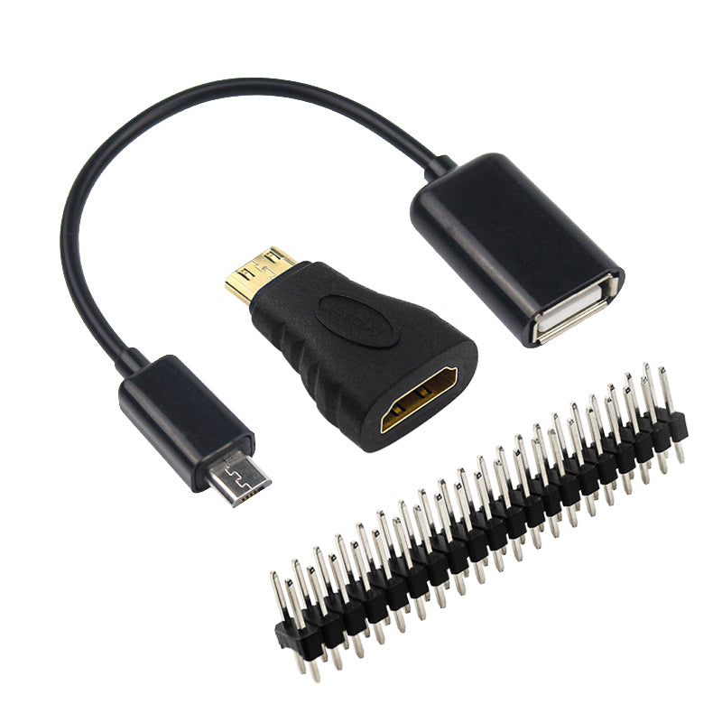 Image of Raspberry Pi Zero W Mini HDMI/USB/GPIO Adapter Kit