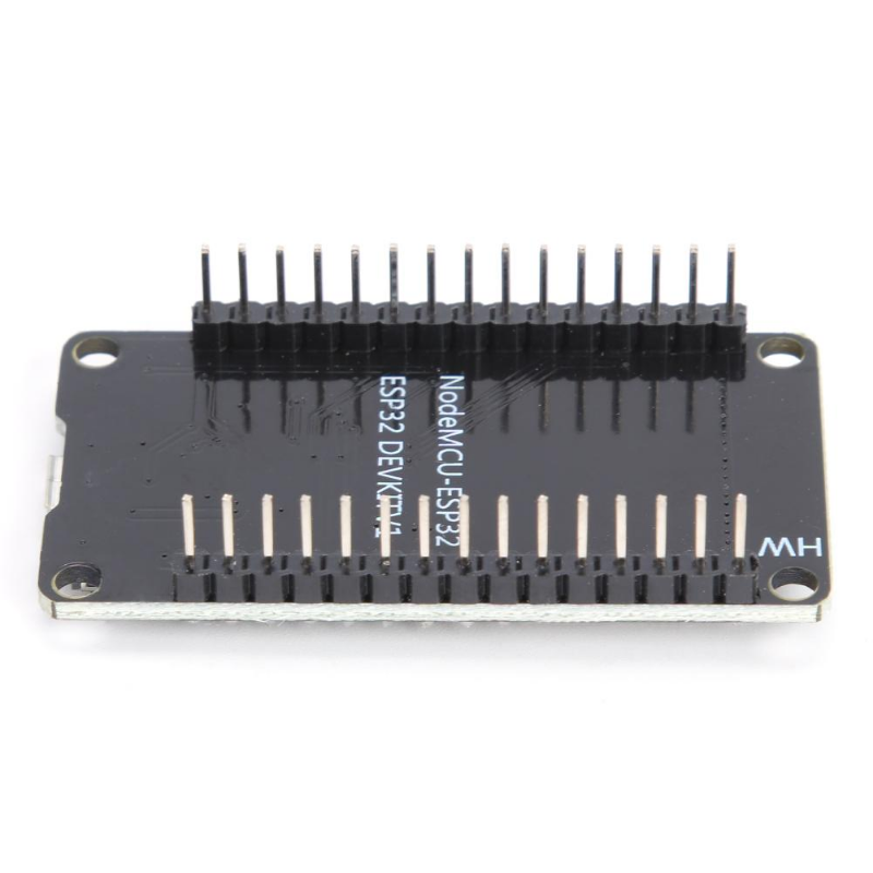Bagsiden af ESP32-WROOM-32D med Micro USB