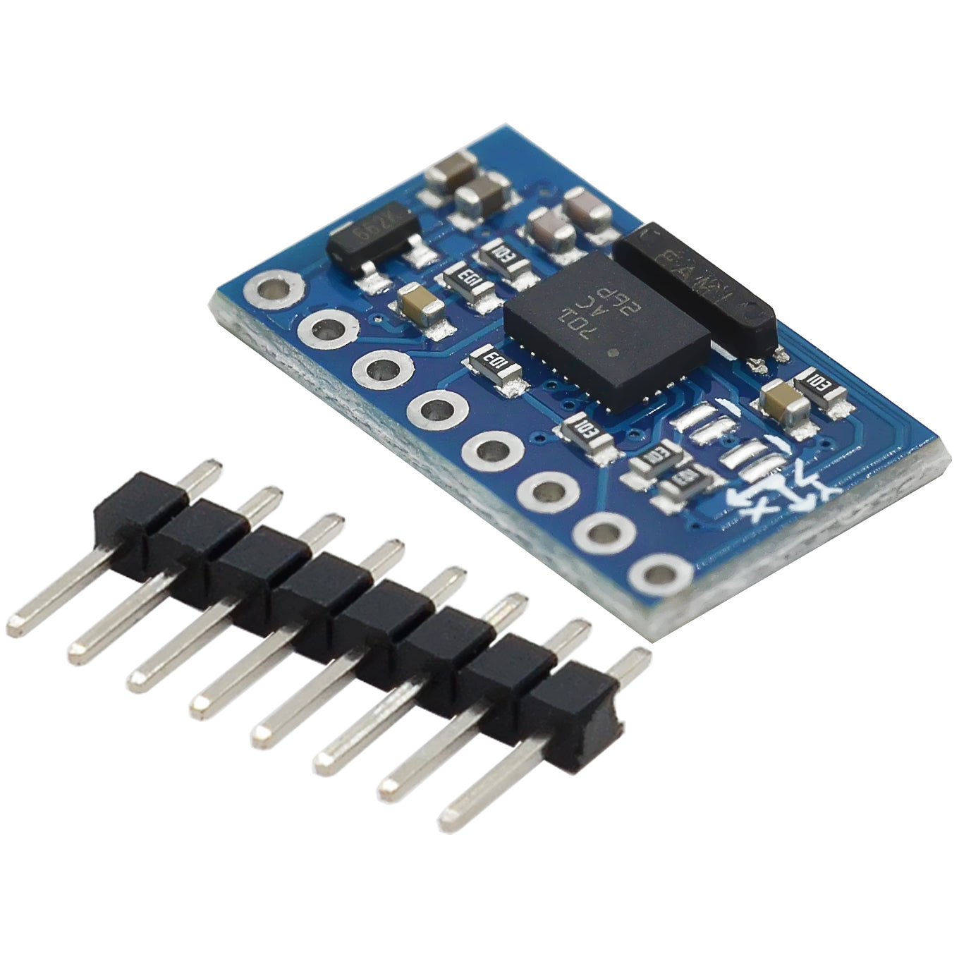 Image of GY-BNO055 Sensor Breakout Board (absoluteorientationsensor) med pins, der vender mod venstre