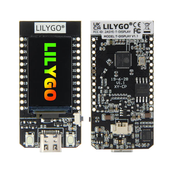 TTGO T-Display ESP32 16MB med WiFi, Bluetooth och 1.1" färg LCD-skärm