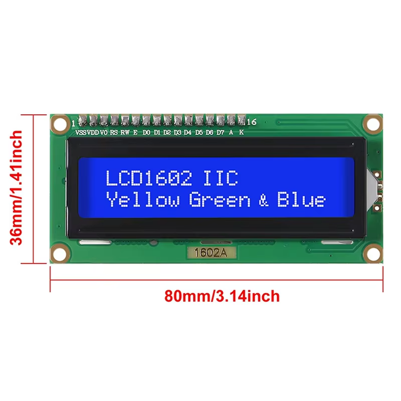 Image of LCD-display 2x16 tecken med I2C-kontroll