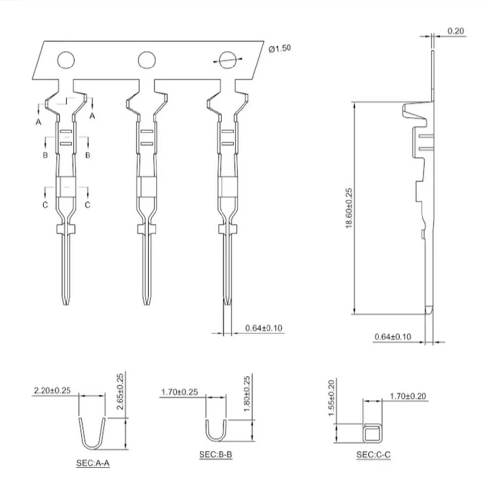 2.54mm 1P Dupont Jumperkabel Hus