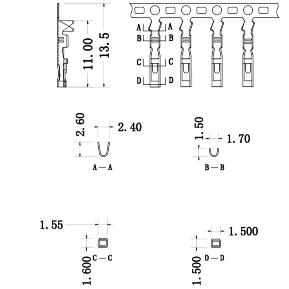 2.54mm 1P Dupont Jumperkabel Hus