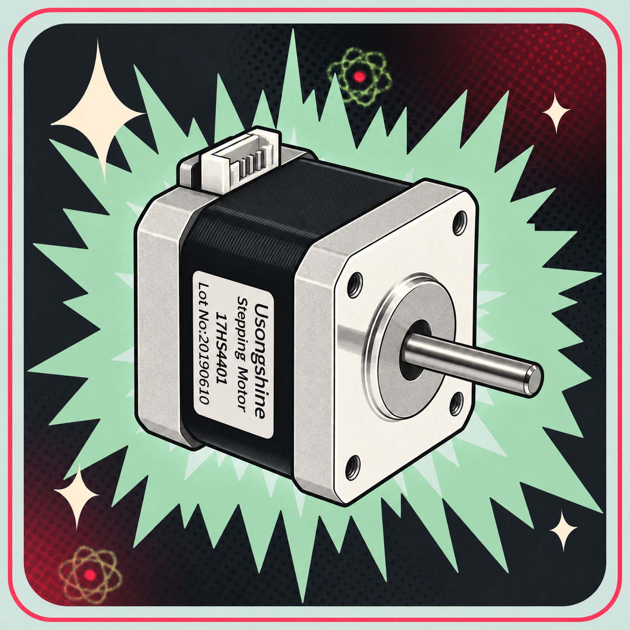 Image of 17HS4401 Stepper Motor – eBits retroillustration