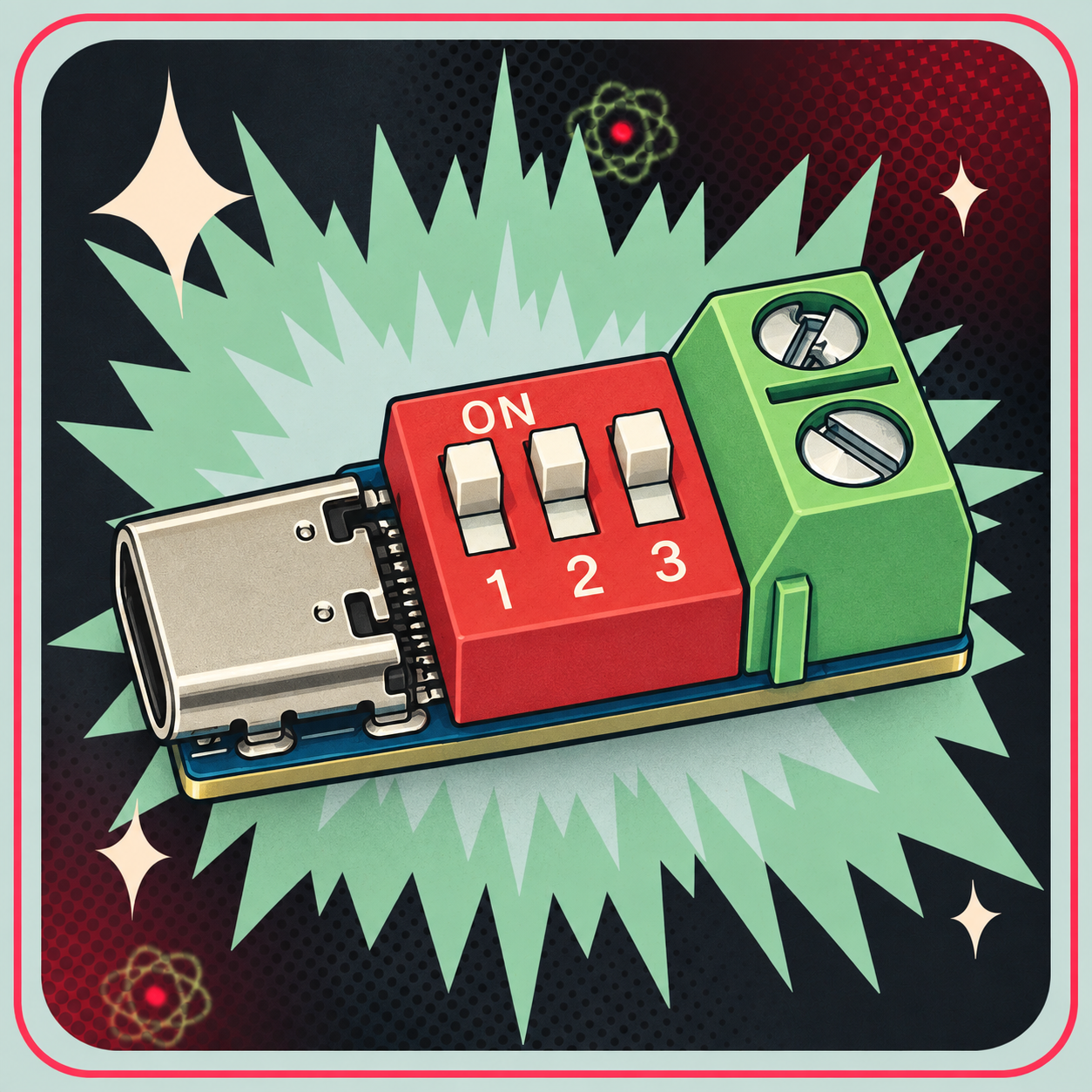 Image of 5~20V QC/PD Hurtigopladning Testboard – eBits retroillustration