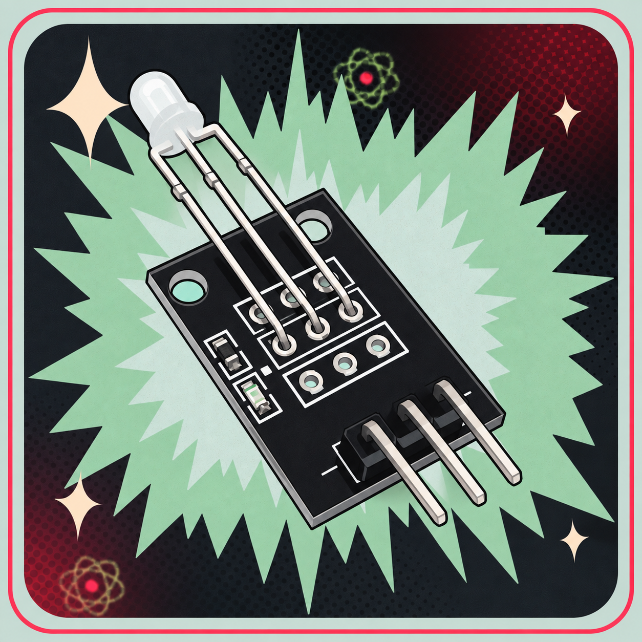KY-029 Rød / Grøn LED 3mm – eBits retroillustration