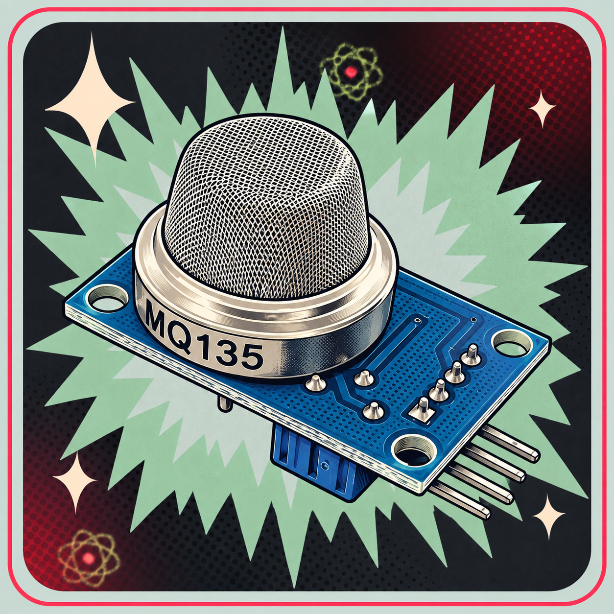 Image of MQ135 Luftkvalitet sensor – eBits retroillustration