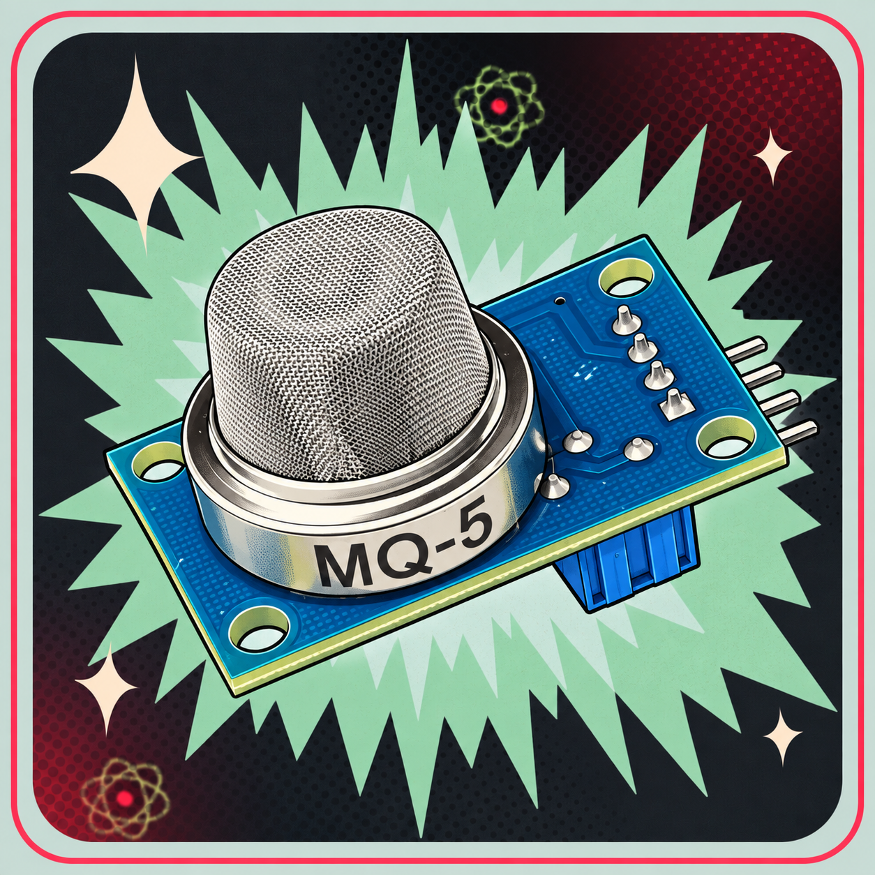 Image of MQ5 Methan, Butan, Propan, Gas sensor – eBits retroillustration