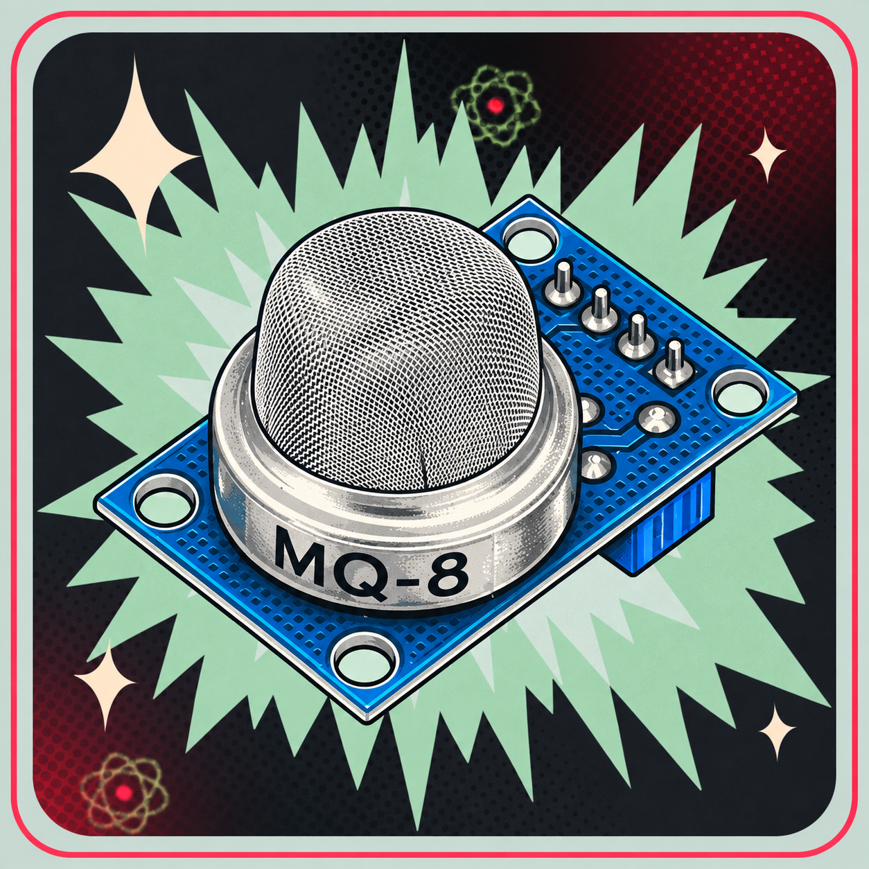 MQ8 Hydrogen (brint) sensor – eBits retroillustration