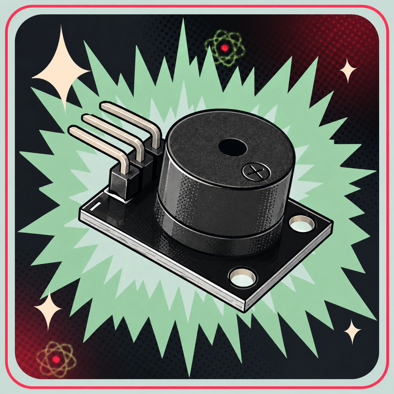 Image of KY-006 Passiv buzzer PWM styret – eBits retroillustration