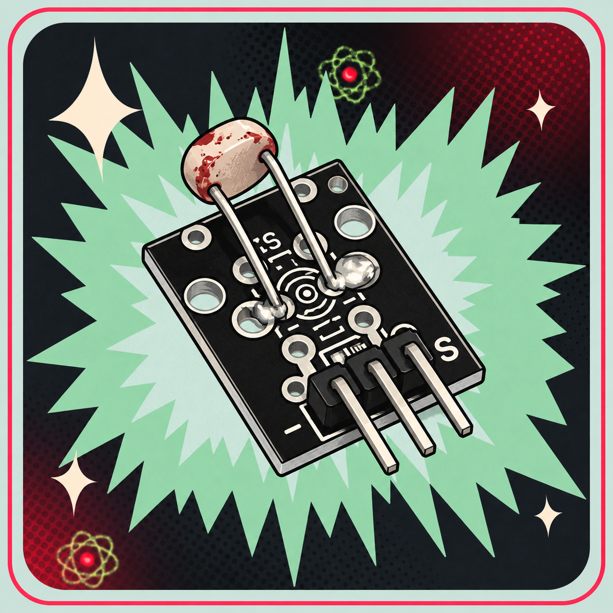 KY-018 Photo resistor modul – eBits retroillustration