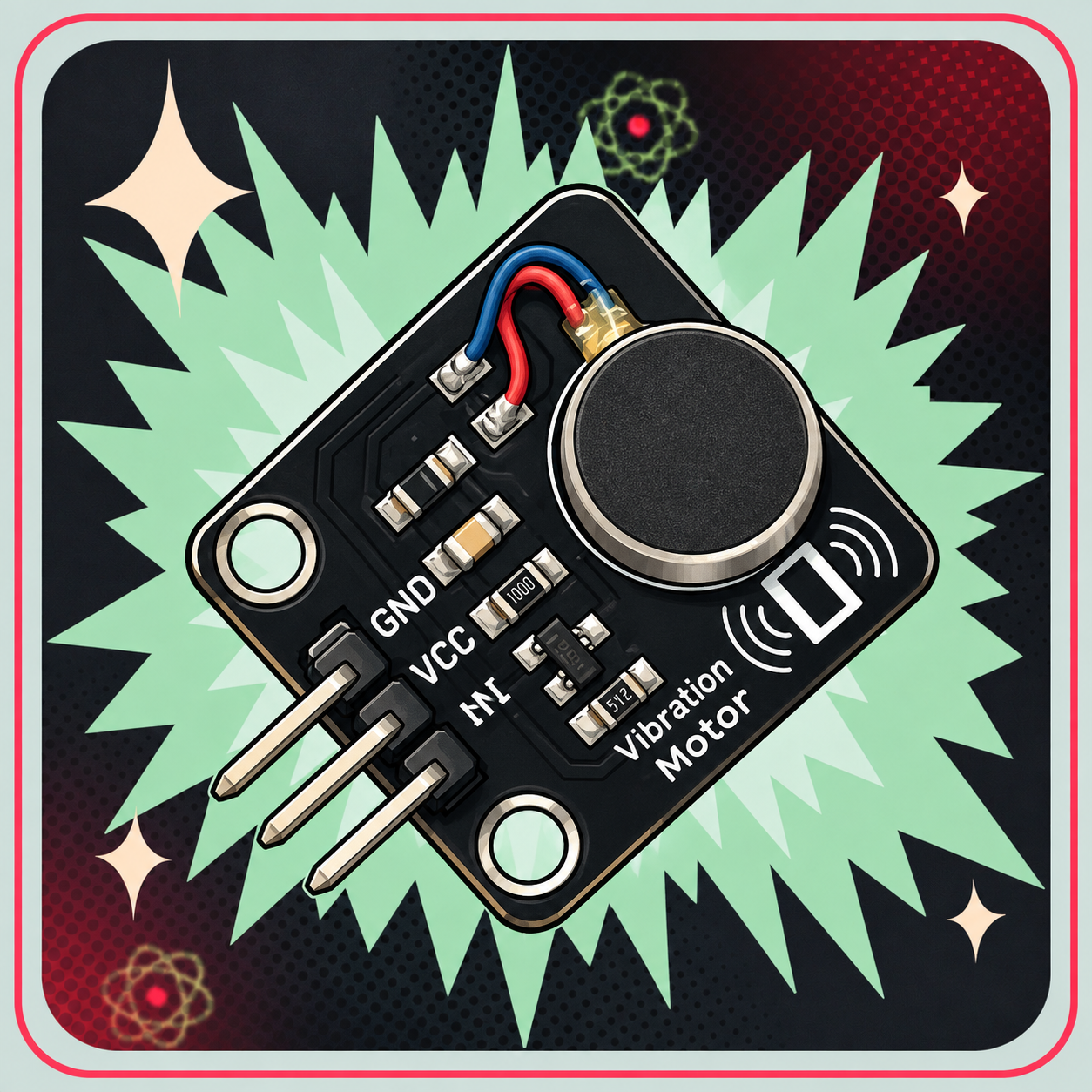 Image of Vibration motor modul – eBits retroillustration