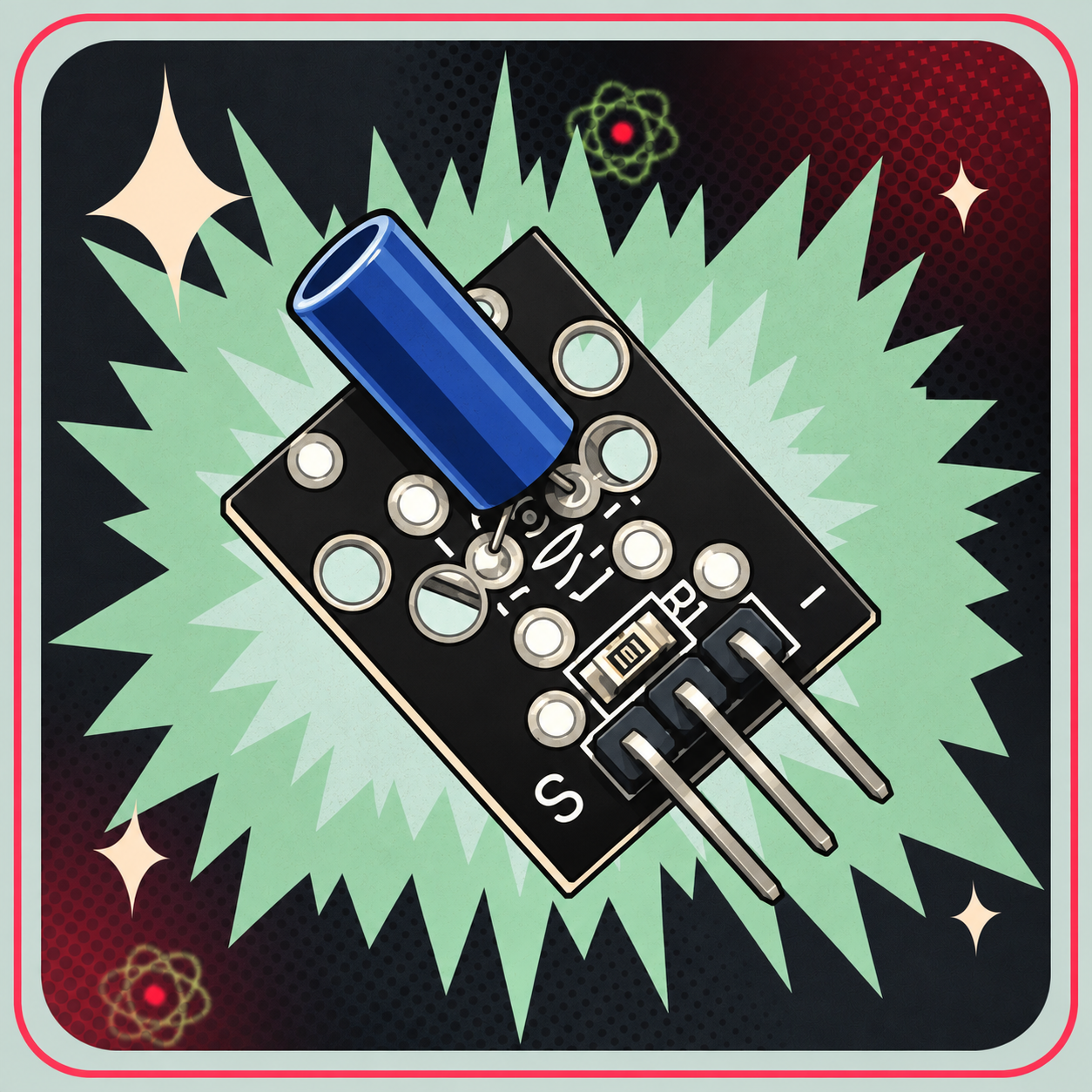 Image of KY-002 Vibrationssensor – eBits retroillustration