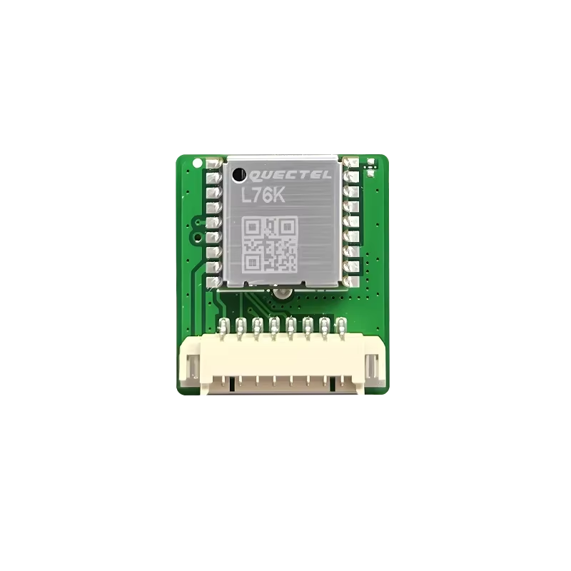 L76K GNSS-modul – detalje af komponentsiden og 8-polet stik