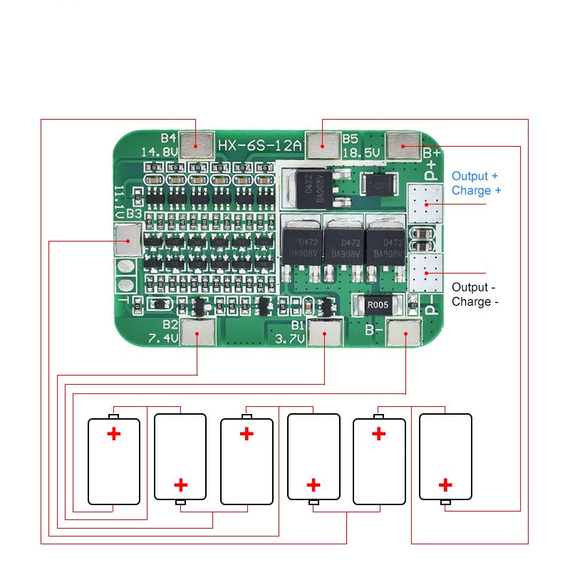 Image of specifikationer for Lithium Battery BMS Protection Board
