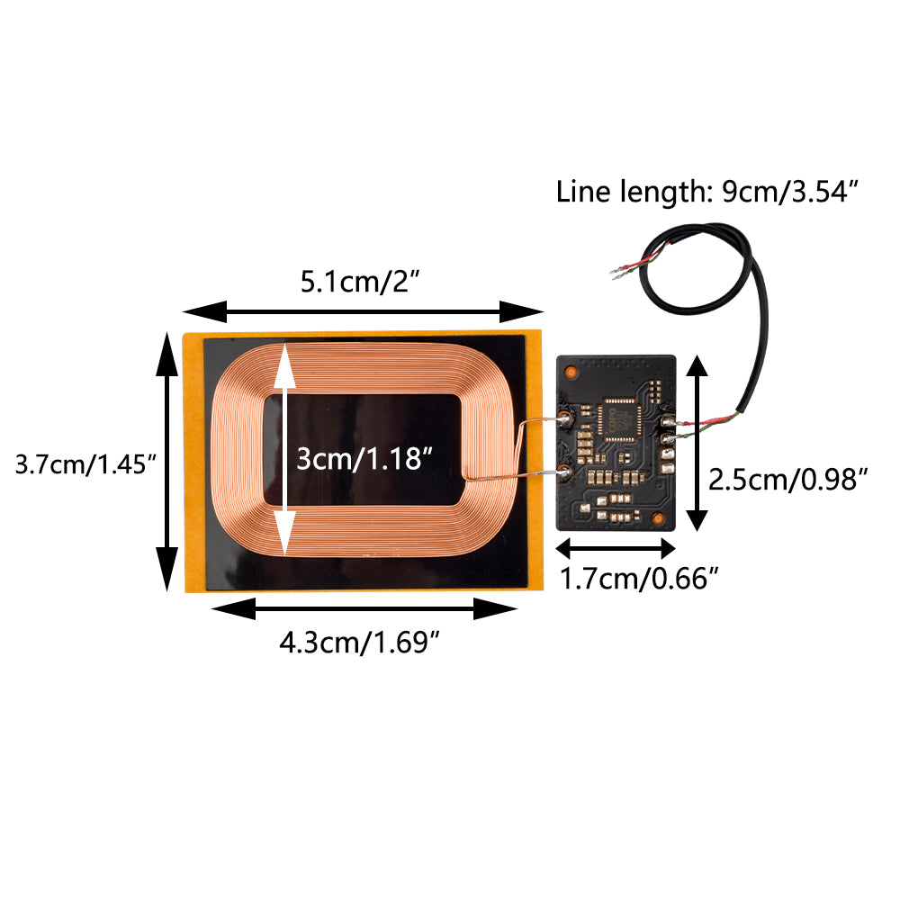 Image of specifikationer af 5V 1A Wireless charging module