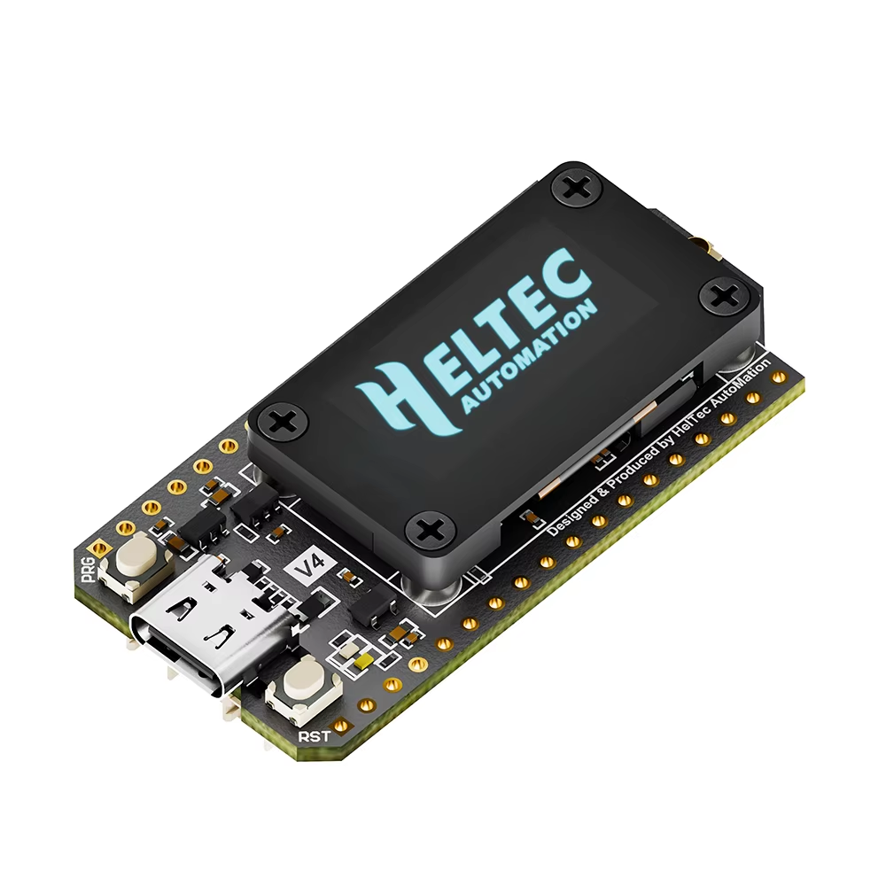 Heltec WiFi LoRa 32 V4 udviklingsboard med OLED, skrå visning