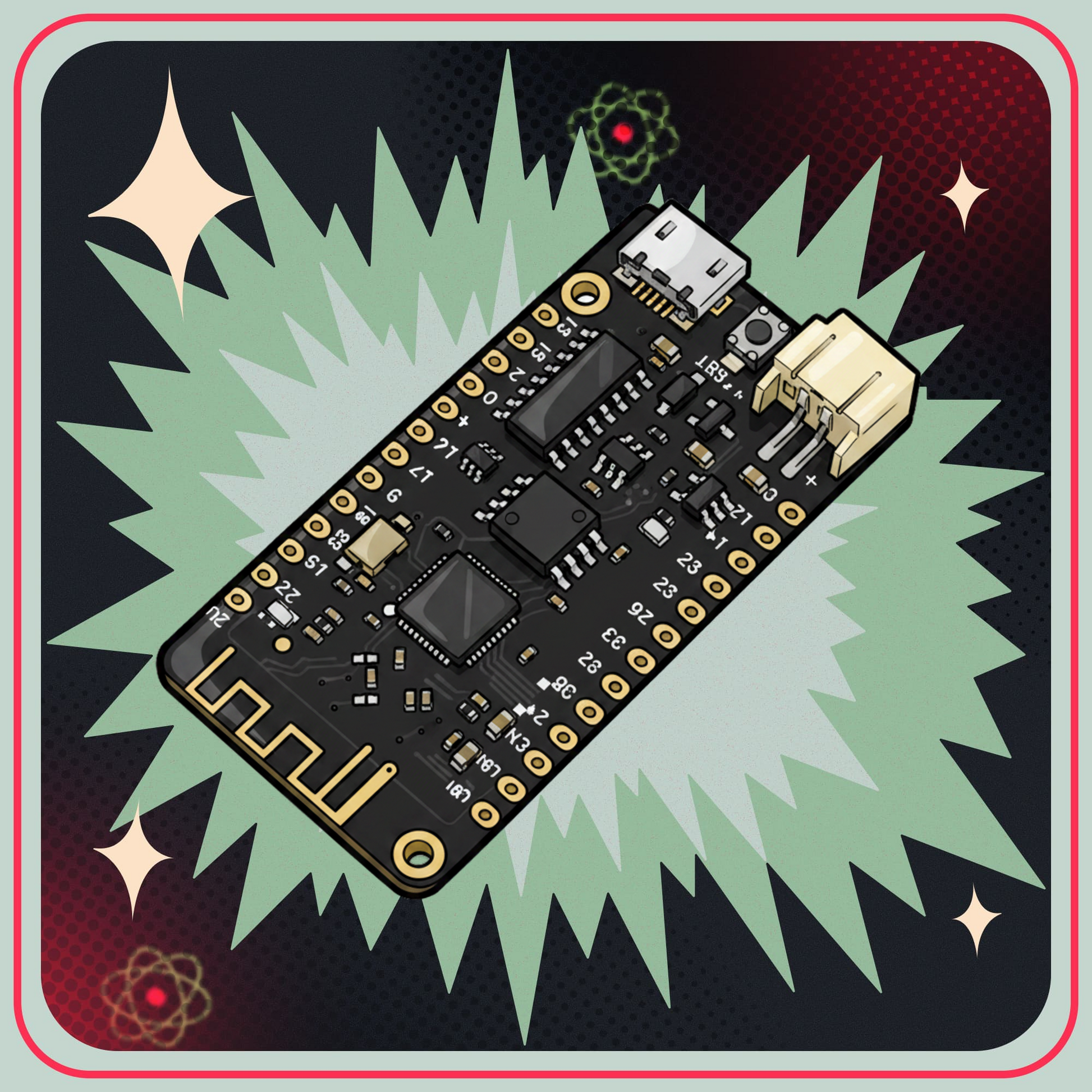 ESP32 WEMOS LOLIN32 Lite V1 med batterikontakt och laddare