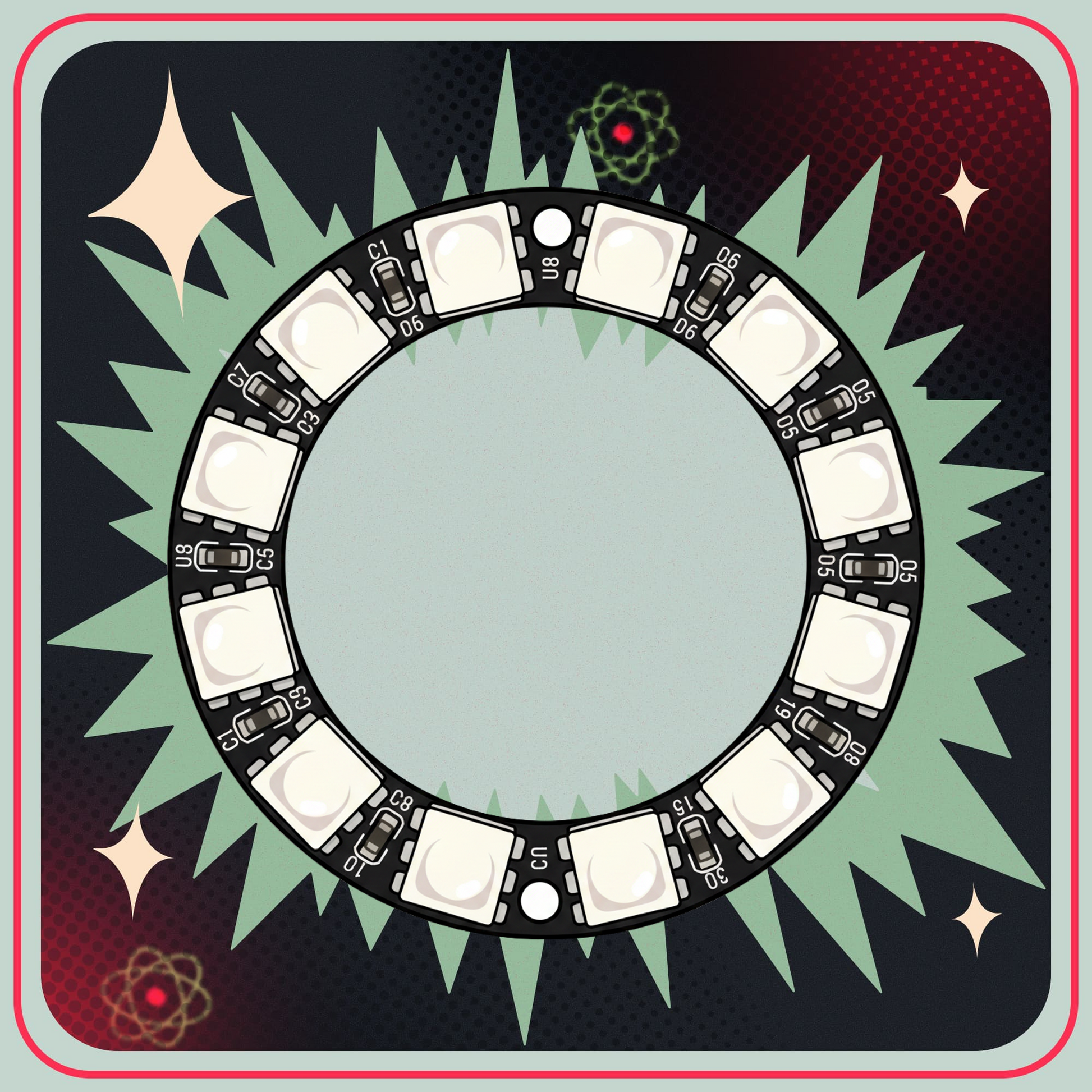 WS2812B 24 RGB LED-ring - 24 x 5050 LED