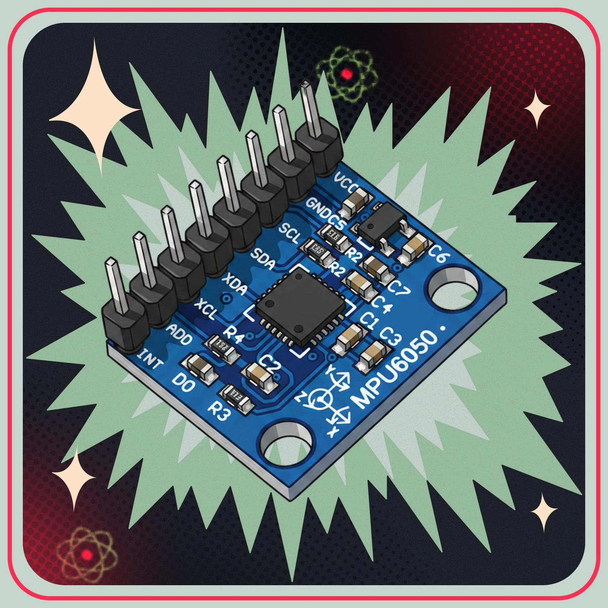Accelerometer/gyroskop IMU GY-521 MPU-6050