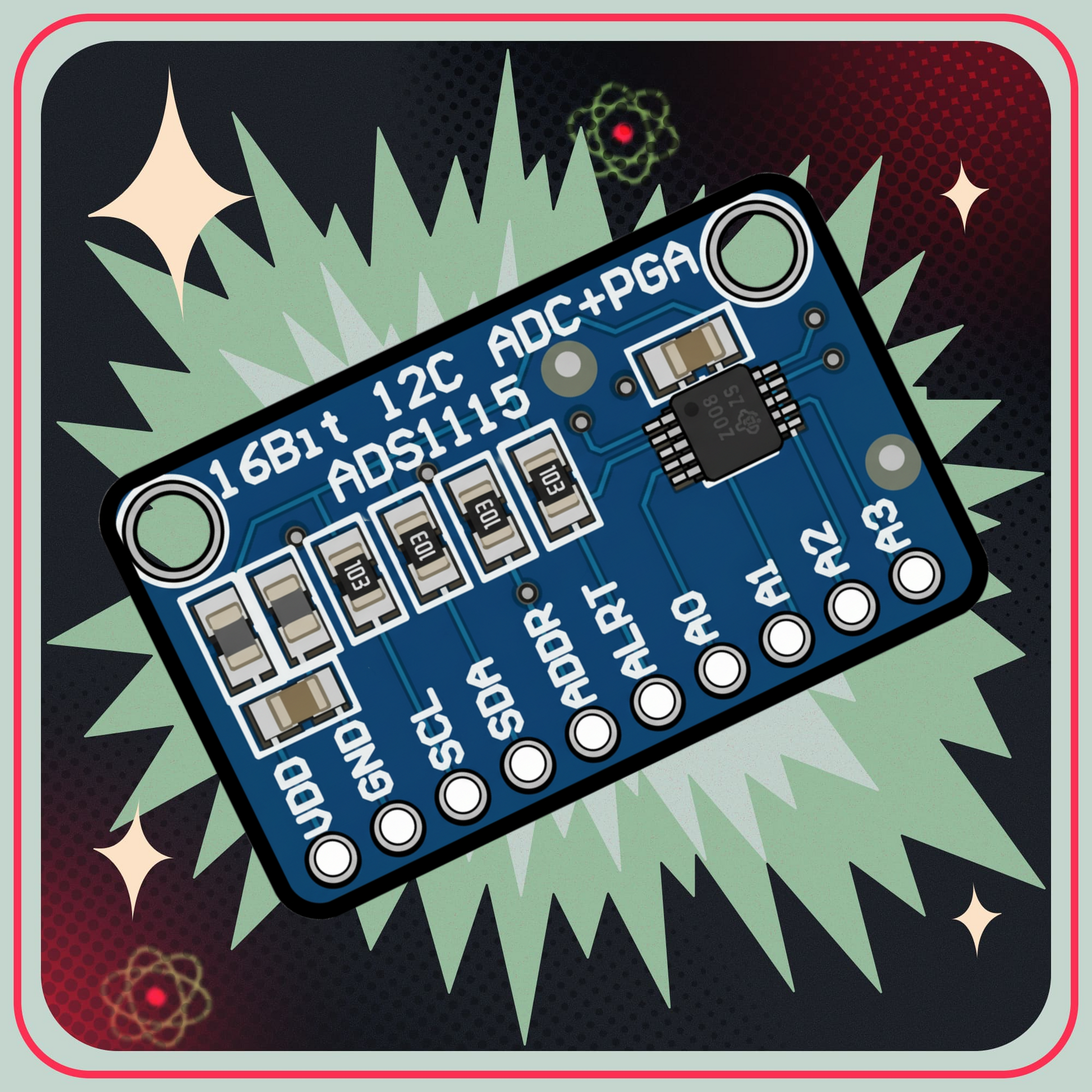 ADS1115 ADC-modul 16bit 4 kanaler