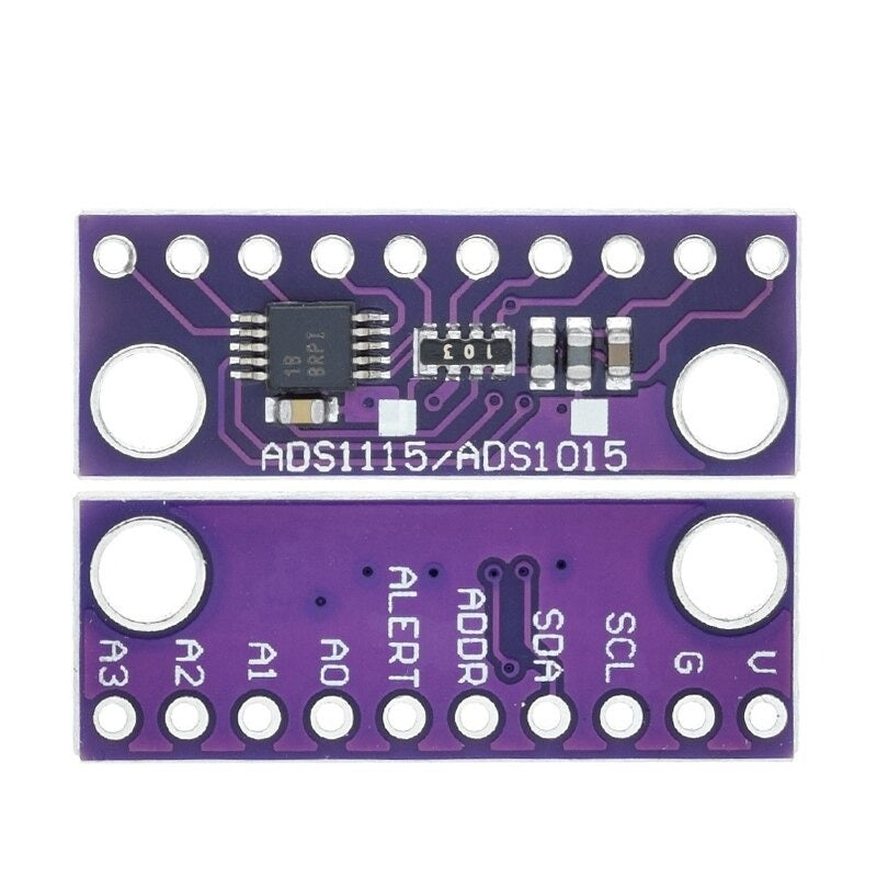 Image of forsiden og bagsiden af ADS1015 ADC Modul 