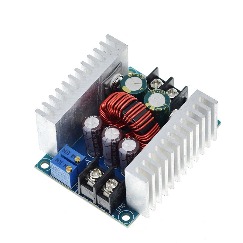 forsiden af en 300W step down converter med strømbegrænsning
