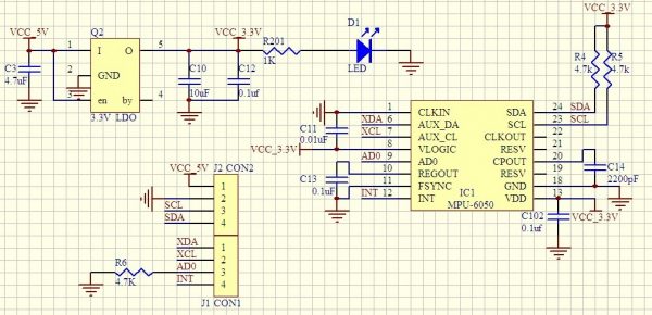 Image of Accelerometer/gyroskop IMU GY-521 MPU-6050