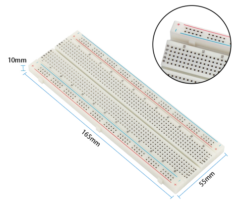 Fumlebræt/Breadboard med Dimensioner
