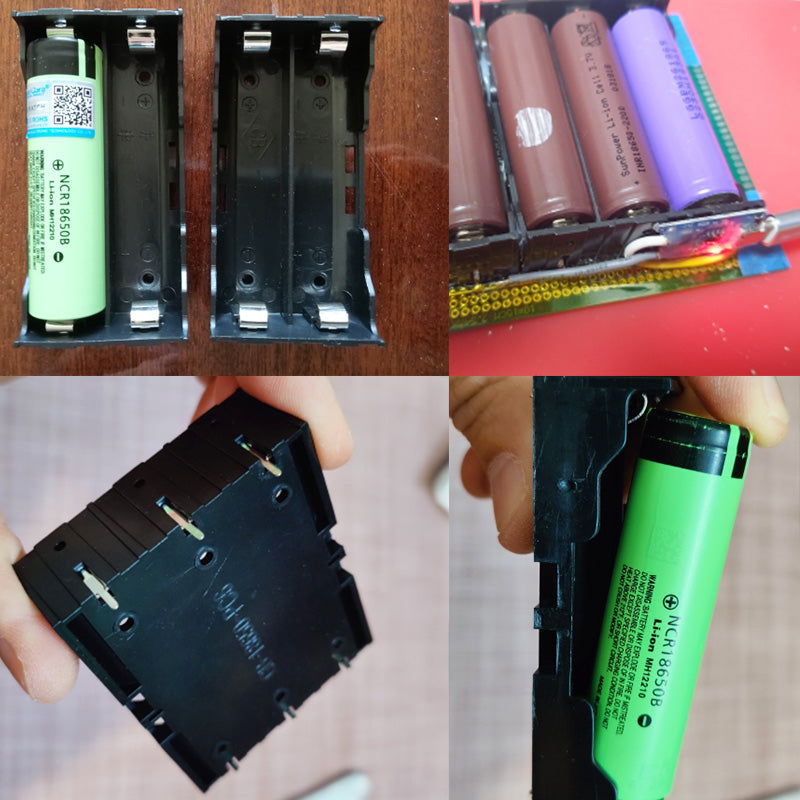 1x 2x 3x 4x Batterihållare för 18650 batterier