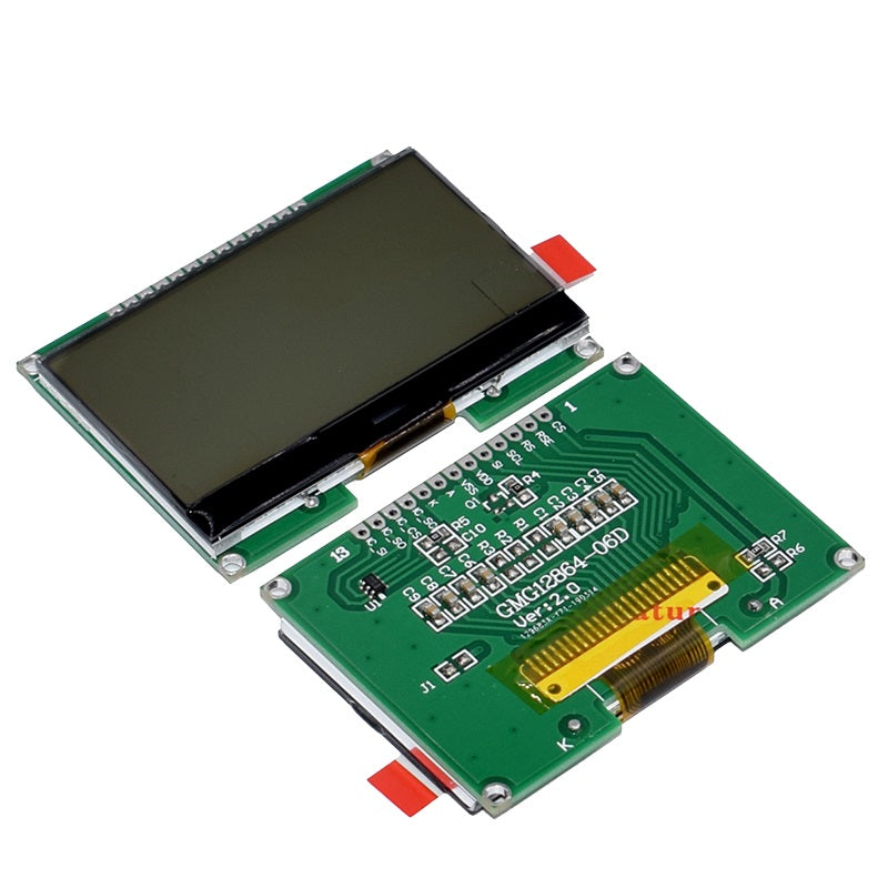 forsiden og bagsiden af 2.7" LCD display 128x64 pixels