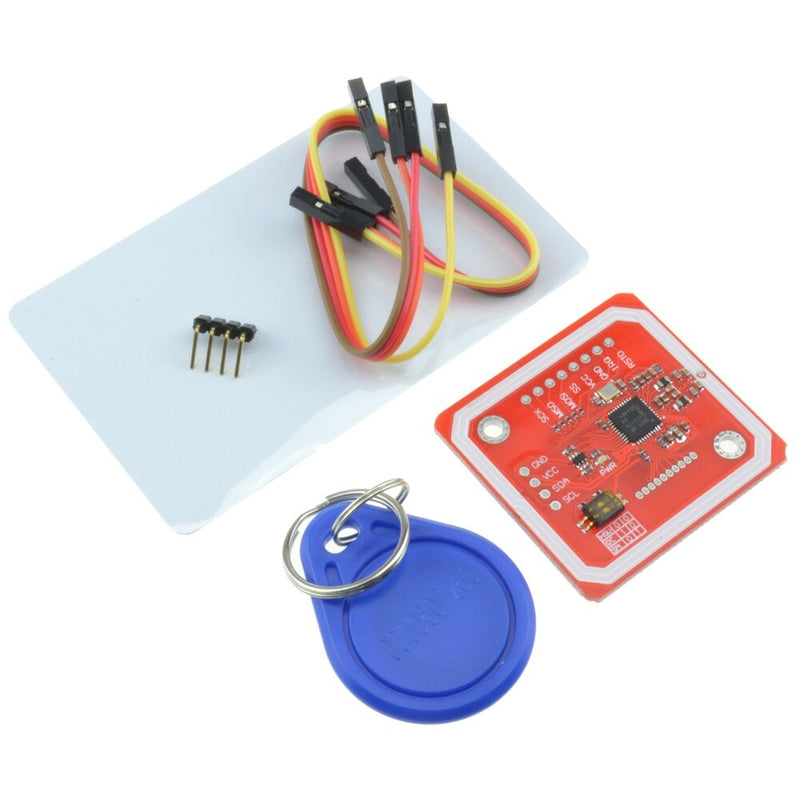 PN532 NFC RFID læser inkl. nøglekort, nøglebrik, dupont kabler og pin