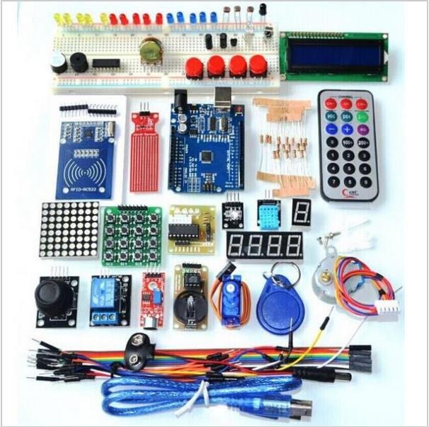 komponenter af et arduino starter kit