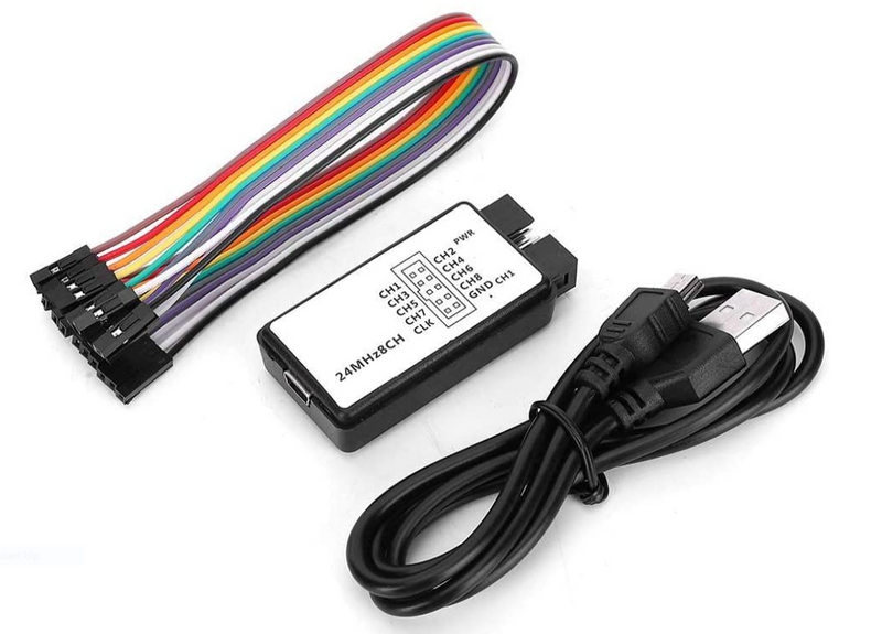 Logic analyser, USB kabel, 10 stk dupont kabler