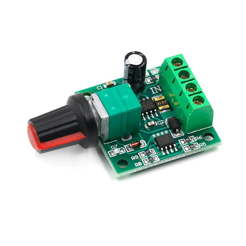 Image of et PWM DC Motor Speed controller modul, der vender mod venstre
