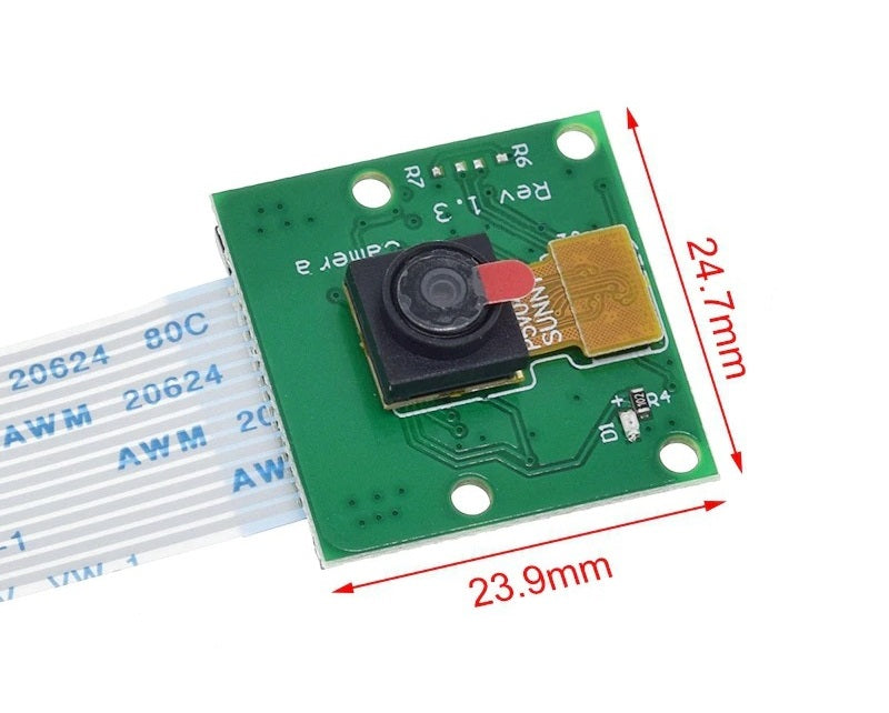 Image of PCB størrelse af Raspberry Pi kamera OV5647
