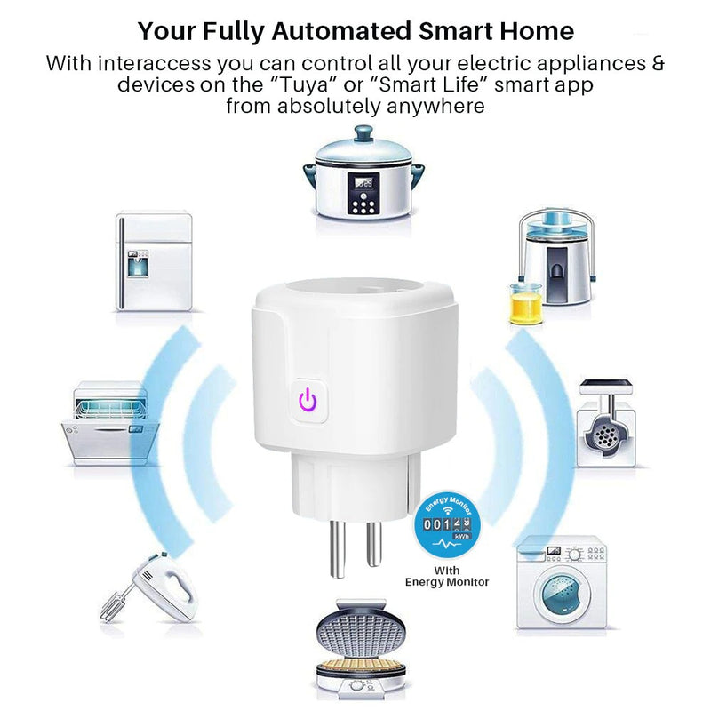 Smart stikdåse med WiFi, kompatibel med forskellige smart home enheder og styr forskellige elektronik enheder 